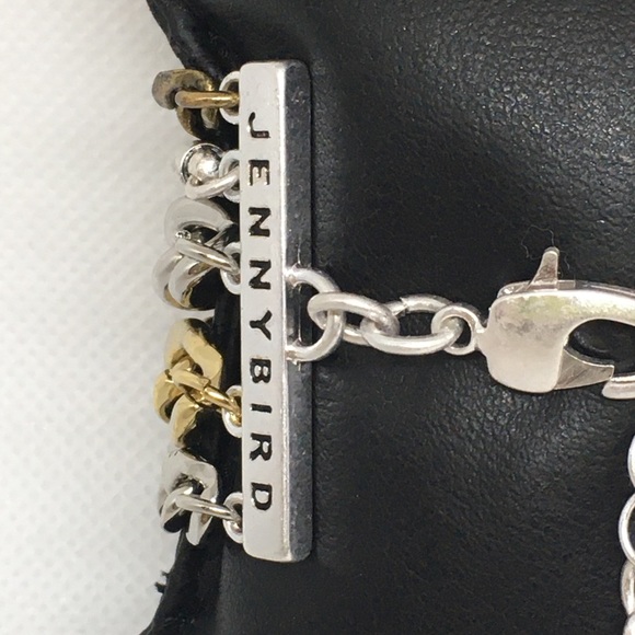 Jenny Bird, Mixed Metal Cuban Link Multi Strand Bracelet, Boutique Designer - Picture 4 of 5